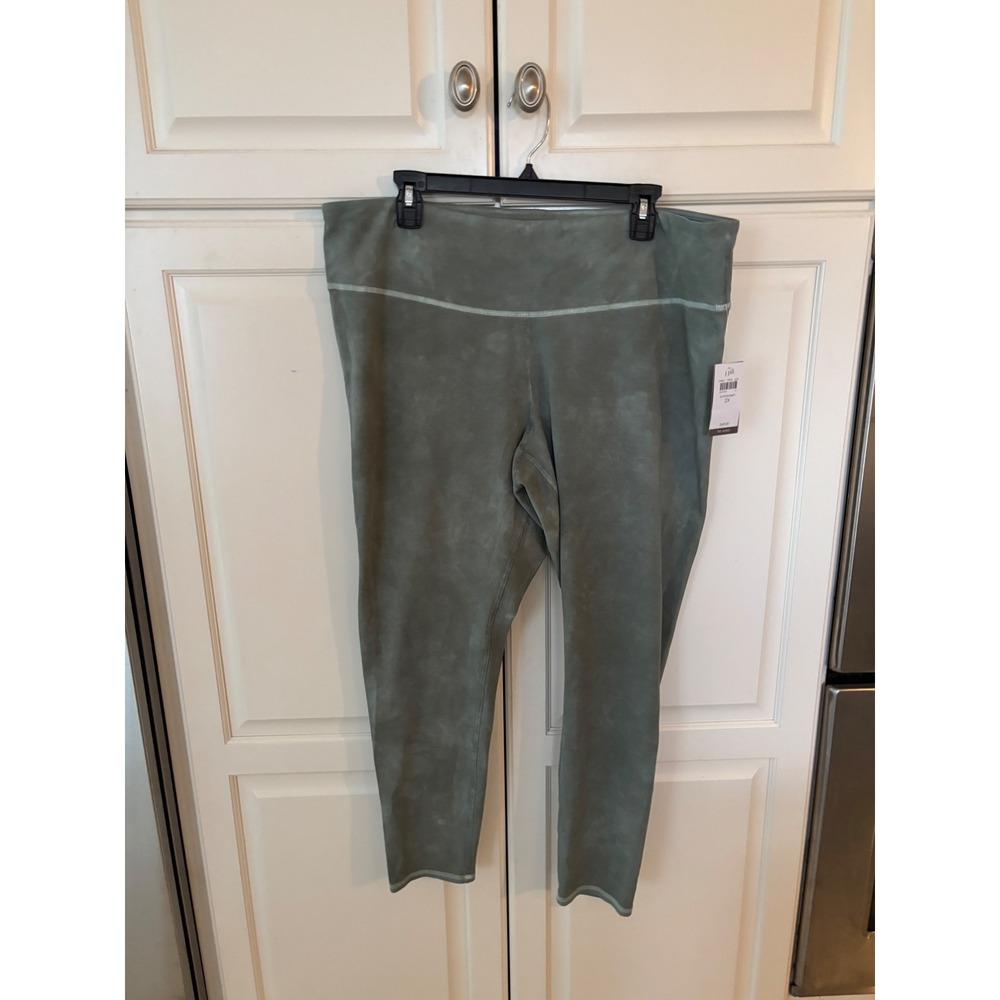 J. Jill Fit Breathe Tie Dye Cotton Leggings Ivy Green Multi 2X NWT 243401